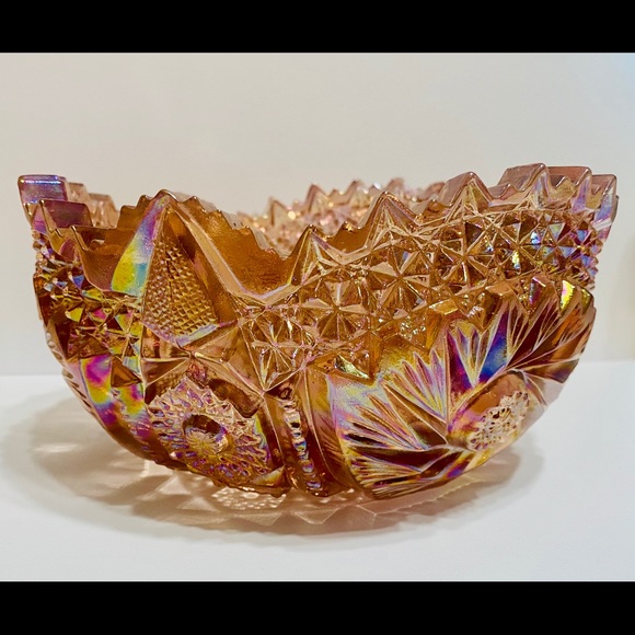 Vintage Other - Vintage Pink Carnival Glass Dish